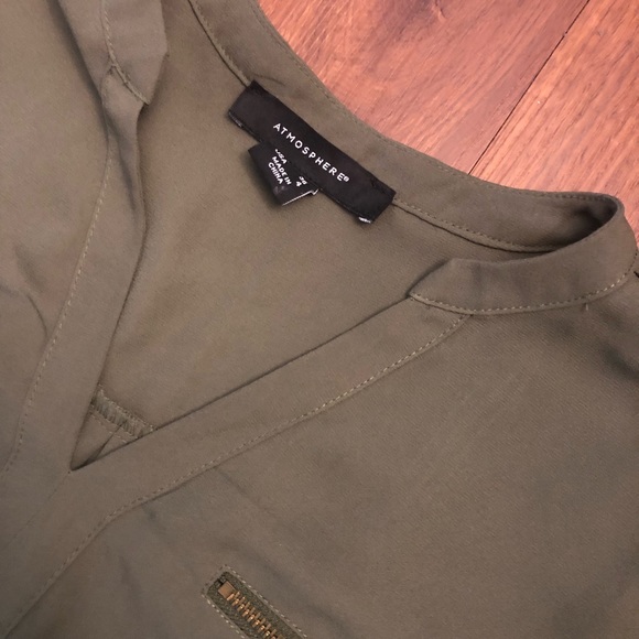 Army long sleeve thick chiffon blouse - Picture 2 of 2